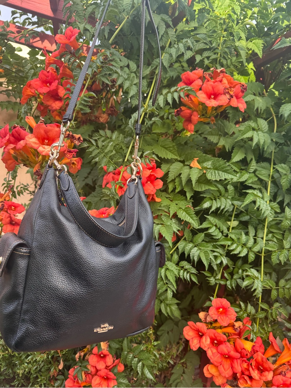 Coach Black Pebbled Leather Pennie Shoulder Bag - Picture 3 of 9